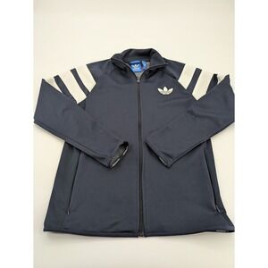 Adidas Zip Up Tracksuit Mens Size‎ Medium Navy White Top Full Zip